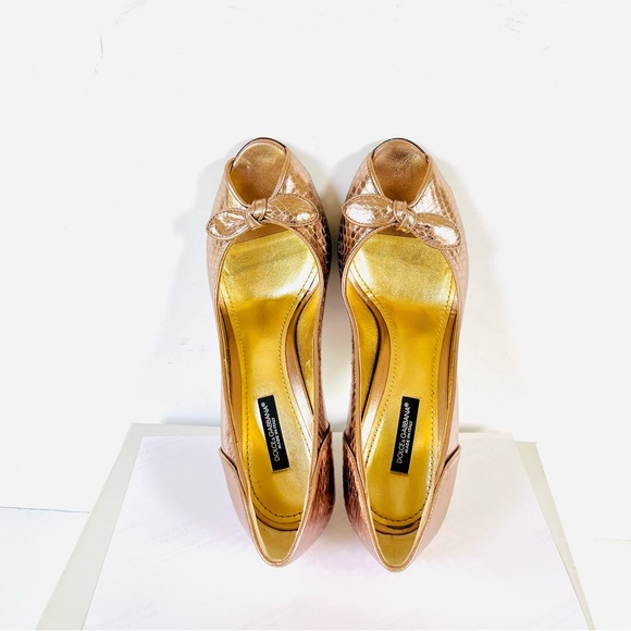 Dolce & Gabbana rose gold snakeskin print heels - Picture 7 of 14